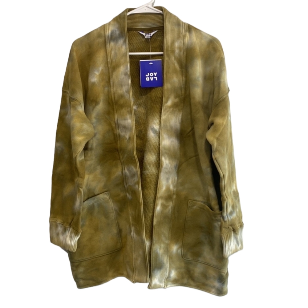 JoyLab Women's French Terry Cardigan Tie-Dye
